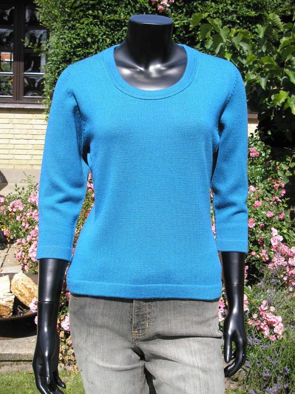 110818 Bluse med trekvart ærmer i 2 tråde Merino 110818 Bluse med trekvart ærmer i 2 tråde Merino