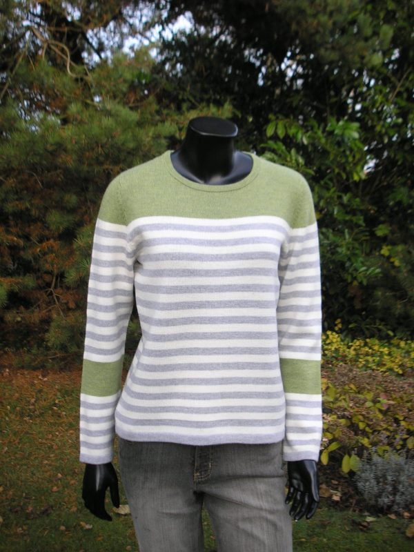 151006 Stribet bluse i 2 tråde Merino 151006 Stribet bluse i 2 tråde Merino